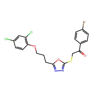 1-(4-bromophenyl)-2-({5-[3-(2,4-dichlorophenoxy)propyl]-1,3,4-oxadiazol-2-yl}sulfanyl)ethanone structure