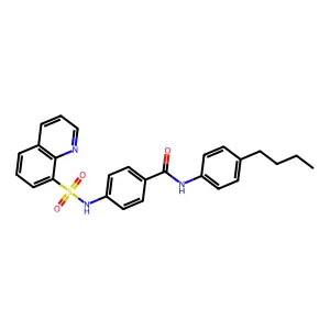 N-(4-butylphenyl)-4-(quinolin-8-ylsulfonylamino)benzamide structure