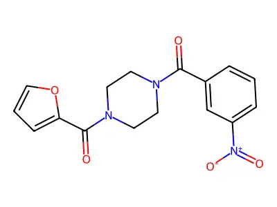 1-(Furan-2-carbonyl)-4-(3-nitrobenzoyl)piperazine structure