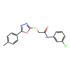N-(3-chlorophenyl)-2-{[5-(4-methylphenyl)-1,3,4-oxadiazol-2-yl]sulfanyl}acetamide structure