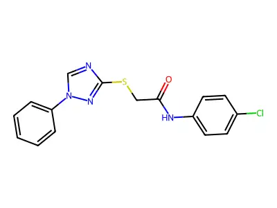 N-(4-chlorophenyl)-2-[(1-phenyl-1,2,4-triazol-3-yl)sulfanyl]acetamide structure