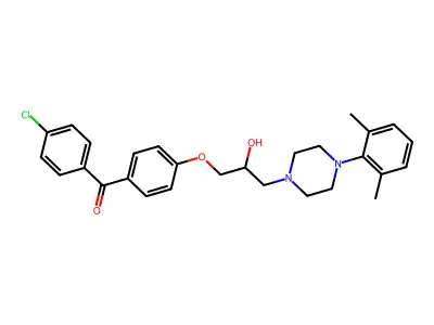 1-[4-(4-chlorobenzoyl)phenoxy]-3-[4-(2,6-dimethylphenyl)piperazin-1-yl]propan-2-ol structure