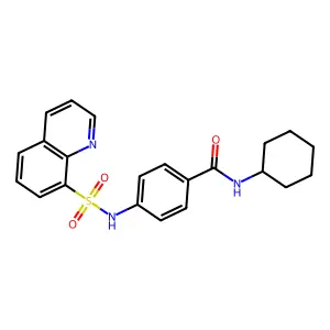 N-cyclohexyl-4-(quinolin-8-ylsulfonylamino)benzamide structure