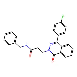 N-benzyl-3-[4-(4-chlorophenyl)-1-oxophthalazin-2-yl]propanamide structure