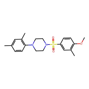 1-(2,4-Dimethylphenyl)-4-((4-methoxy-3-methylphenyl)sulfonyl)piperazine structure