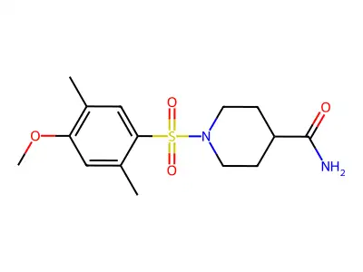 1-(4-Methoxy-2,5-dimethylphenyl)sulfonylpiperidine-4-carboxamide structure