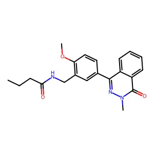 N-[[2-methoxy-5-(3-methyl-4-oxophthalazin-1-yl)phenyl]methyl]butanamide structure