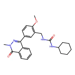 1-Cyclohexyl-3-[[2-methoxy-5-(3-methyl-4-oxophthalazin-1-yl)phenyl]methyl]urea structure