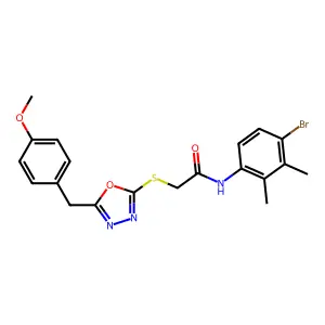N-(4-bromo-2,3-dimethylphenyl)-2-[[5-[(4-methoxyphenyl)methyl]-1,3,4-oxadiazol-2-yl]sulfanyl]acetamide structure