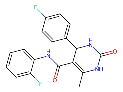 N-(2-fluorophenyl)-4-(4-fluorophenyl)-6-methyl-2-oxo-1,2,3,4-tetrahydropyrimidine-5-carboxamide structure