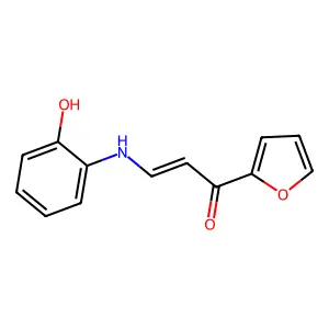 (E)-1-(furan-2-yl)-3-(2-hydroxyanilino)prop-2-en-1-one structure