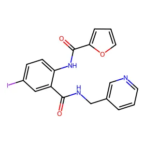 N-[4-iodo-2-(pyridin-3-ylmethylcarbamoyl)phenyl]furan-2-carboxamide structure