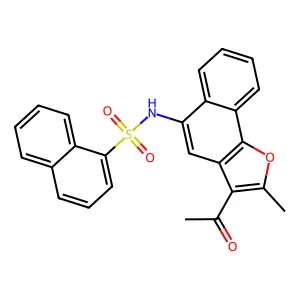 N-(3-acetyl-2-methylnaphtho[1,2-b]furan-5-yl)-1-naphthalenesulfonamide structure