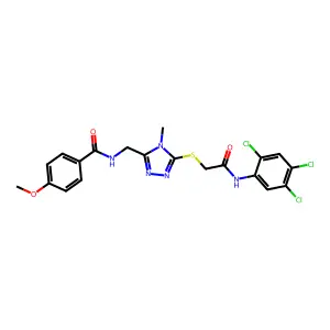 4-methoxy-N-[[4-methyl-5-[2-oxo-2-(2,4,5-trichloroanilino)ethyl]sulfanyl-1,2,4-triazol-3-yl]methyl]benzamide structure