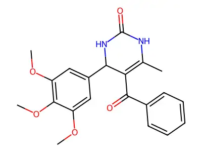 5-benzoyl-6-methyl-4-(3,4,5-trimethoxyphenyl)-3,4-dihydro-1H-pyrimidin-2-one structure