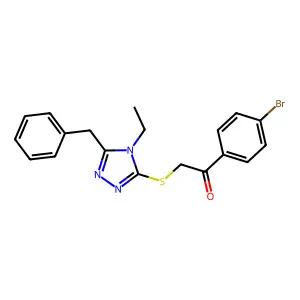 2-[(5-Benzyl-4-ethyl-1,2,4-triazol-3-yl)sulfanyl]-1-(4-bromophenyl)ethanone structure