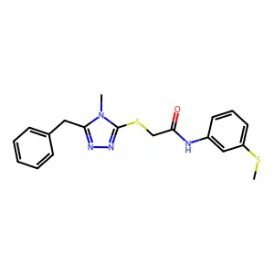 2-[(5-benzyl-4-methyl-1,2,4-triazol-3-yl)sulfanyl]-N-(3-methylsulfanylphenyl)acetamide structure