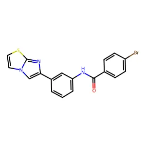4-bromo-N-(3-imidazo[2,1-b][1,3]thiazol-6-ylphenyl)benzamide structure
