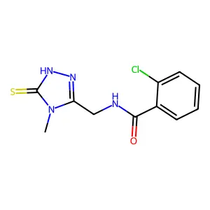 2-chloro-N-[(4-methyl-5-sulfanyl-4H-1,2,4-triazol-3-yl)methyl]benzamide structure
