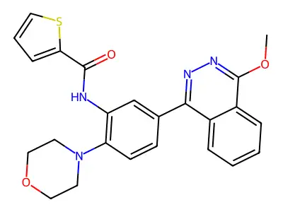 N-[5-(4-methoxyphthalazin-1-yl)-2-morpholin-4-ylphenyl]thiophene-2-carboxamide structure