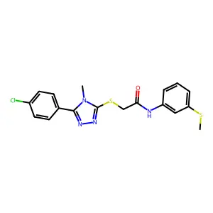 2-[[5-(4-chlorophenyl)-4-methyl-1,2,4-triazol-3-yl]sulfanyl]-N-(3-methylsulfanylphenyl)acetamide structure