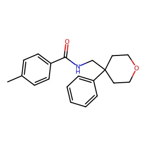 4-methyl-N-[(4-phenyloxan-4-yl)methyl]benzamide structure