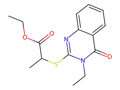 Ethyl 2-(3-ethyl-4-oxoquinazolin-2-yl)sulfanylpropanoate structure