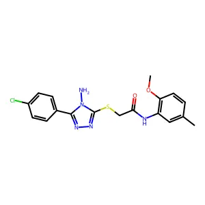 2-((4-Amino-5-(4-CL-PH)-4H-1,2,4-triazol-3-YL)thio)-N-(2-meo-5-ME-PH)acetamide structure