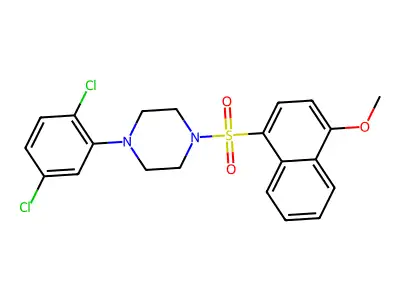 1-(2,5-Dichlorophenyl)-4-[(4-methoxynaphthalen-1-yl)sulfonyl]piperazine structure