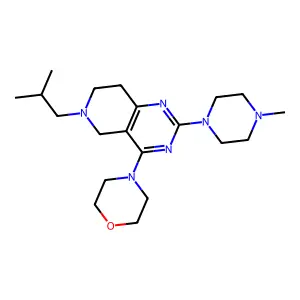 4-[2-(4-methylpiperazin-1-yl)-6-(2-methylpropyl)-7,8-dihydro-5H-pyrido[4,3-d]pyrimidin-4-yl]morpholine structure
