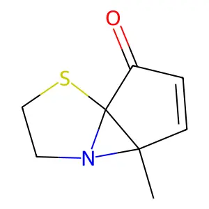 Cyclopent(2,3)azirino(2,1-b)thiazol-7(4aH)-one, 2,3-dihydro-4a-methyl- structure