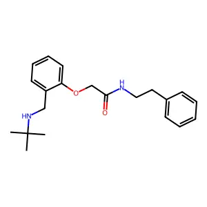 2-[2-[(tert-butylamino)methyl]phenoxy]-N-(2-phenylethyl)acetamide structure