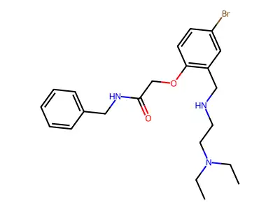 N-benzyl-2-[4-bromo-2-({[2-(diethylamino)ethyl]amino}methyl)phenoxy]acetamide structure