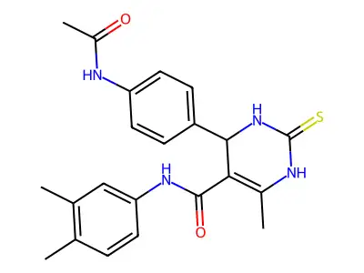 4-[4-(Acetylamino)phenyl]-N-(3,4-dimethylphenyl)-1,2,3,4-tetrahydro-6-methyl-2-thioxo-5-pyrimidinecarboxamide structure