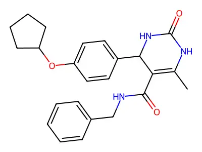 N-benzyl-4-(4-cyclopentyloxyphenyl)-6-methyl-2-oxo-3,4-dihydro-1H-pyrimidine-5-carboxamide structure
