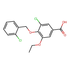 3-Chloro-4-[(2-chlorophenyl)methoxy]-5-ethoxybenzoic acid structure