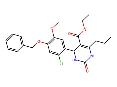 Ethyl 4-[2-chloro-5-methoxy-4-(phenylmethoxy)phenyl]-1,2,3,4-tetrahydro-2-oxo-6-propyl-5-pyrimidinecarboxylate structure
