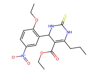 Ethyl 4-(2-ethoxy-5-nitrophenyl)-1,2,3,4-tetrahydro-6-propyl-2-thioxo-5-pyrimidinecarboxylate structure