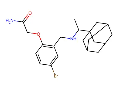 2-[2-[[1-(1-Adamantyl)ethylamino]methyl]-4-bromophenoxy]acetamide structure