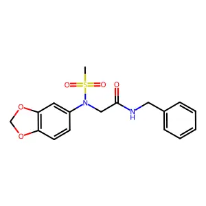 2-[1,3-benzodioxol-5-yl(methylsulfonyl)amino]-N-benzylacetamide structure