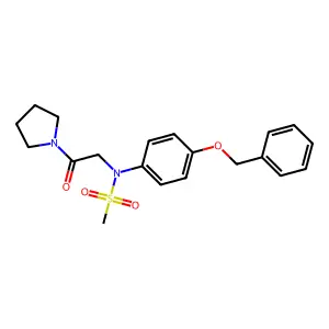 N-(2-oxo-2-pyrrolidin-1-ylethyl)-N-(4-phenylmethoxyphenyl)methanesulfonamide structure