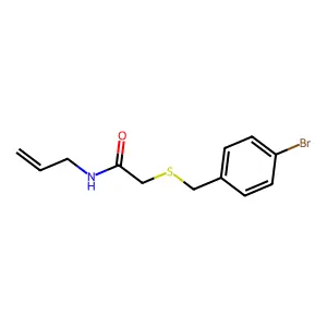 N-allyl-2-[(4-bromobenzyl)thio]acetamide structure