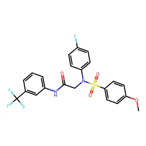 2-(4-fluoro-N-(4-methoxyphenyl)sulfonylanilino)-N-[3-(trifluoromethyl)phenyl]acetamide structure