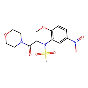 N-(2-methoxy-5-nitrophenyl)-N-(2-morpholin-4-yl-2-oxoethyl)methanesulfonamide structure