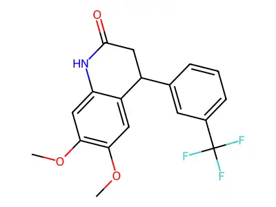6,7-dimethoxy-4-[3-(trifluoromethyl)phenyl]-3,4-dihydroquinolin-2(1H)-one structure