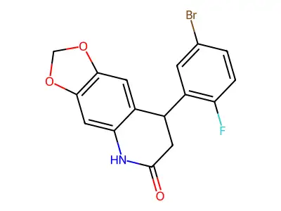 8-(5-bromo-2-fluorophenyl)-7,8-dihydro-5H-[1,3]dioxolo[4,5-g]quinolin-6-one structure