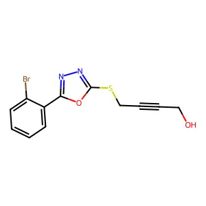 4-[[5-(2-Bromophenyl)-1,3,4-oxadiazol-2-yl]sulfanyl]but-2-yn-1-ol structure