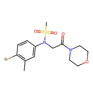 N-(4-bromo-3-methylphenyl)-N-(2-morpholin-4-yl-2-oxoethyl)methanesulfonamide structure
