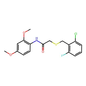 2-[(2-chloro-6-fluorophenyl)methylsulfanyl]-N-(2,4-dimethoxyphenyl)acetamide structure
