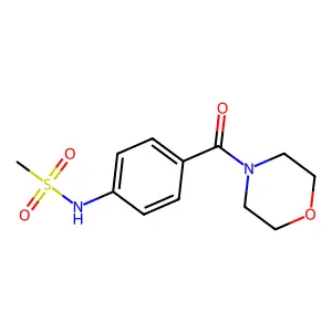 N-[4-(morpholine-4-carbonyl)phenyl]methanesulfonamide structure